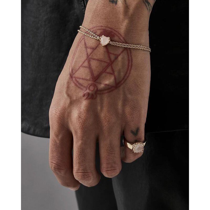 Stolen Girlfriends Club Love Claw Bracelet Rose Quartz image number 2